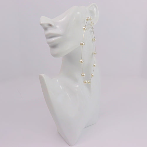 Extra Large Pearl Hoops