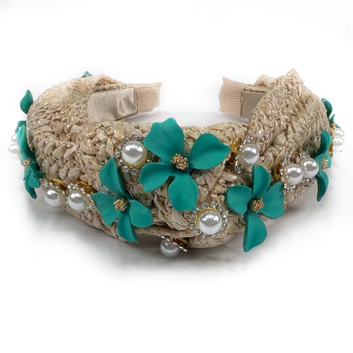 Turquoise In Bloom Knotted Headband