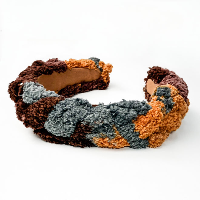 Brown Chunky Cable Knit Headband