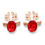 Rudolph Swarovski Stud Earrings in Ruby & Gold - Soigne Luxury Accessories - Earrings - Soigne Luxury Accessories - Soigne Luxury Accessories - 