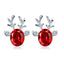 Rudolph Swarovski Stud Earrings in Silver & Red - Soigne Luxury Accessories - Earrings - Soigne Luxury Accessories - Soigne Luxury Accessories - 