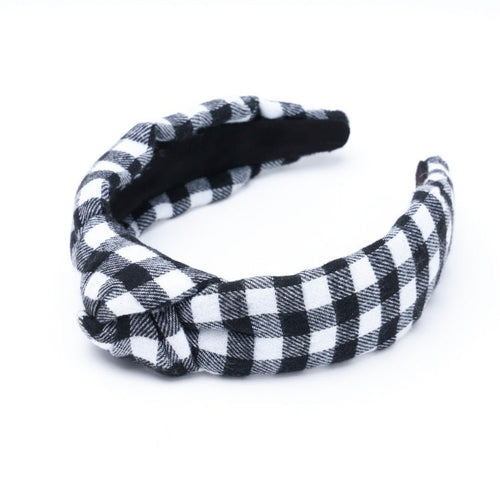 Apple Picking Plaid Knotted Headband - Soigne Luxury Accessories - Headbands - Soigne Luxury Accessories - black/white plaid headband - Soigne Luxury Accessories -