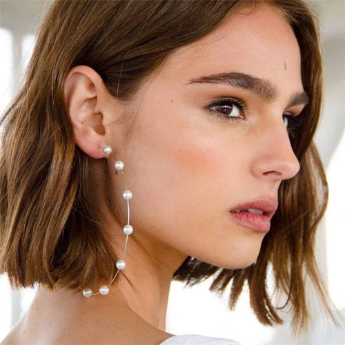 Extra Large Pearl Hoops - Soigne Luxury Accessories - Earrings - Soigne Luxury Accessories - Soigne Luxury Accessories -