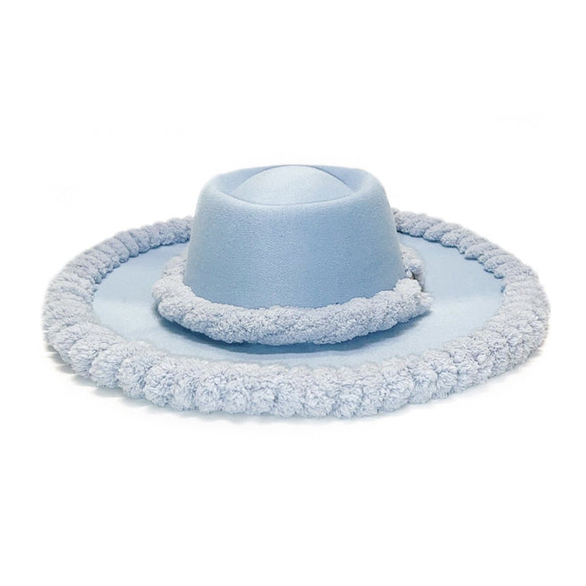 The Aspen Fedora Powder Blue - Soigne Luxury Accessories - winter fall hat - Soigne Luxury Accessories - aspenfedoraPBluefall23 - Soigne Luxury Accessories -